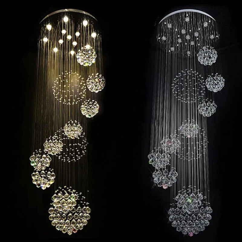 Crystal Staircase Chandelier Modern Luxury
