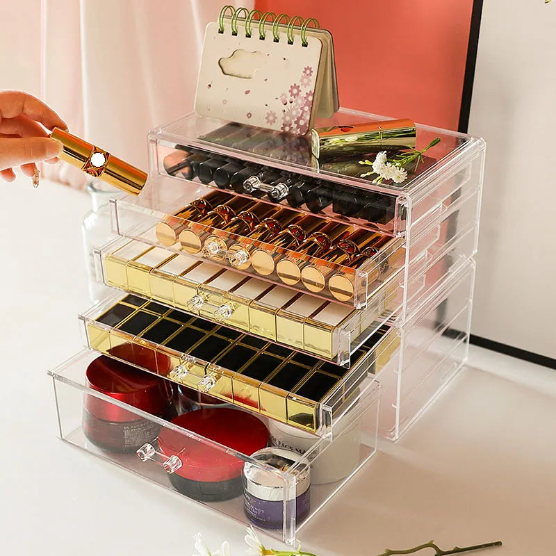 Clear Desktop Makeup Organizer