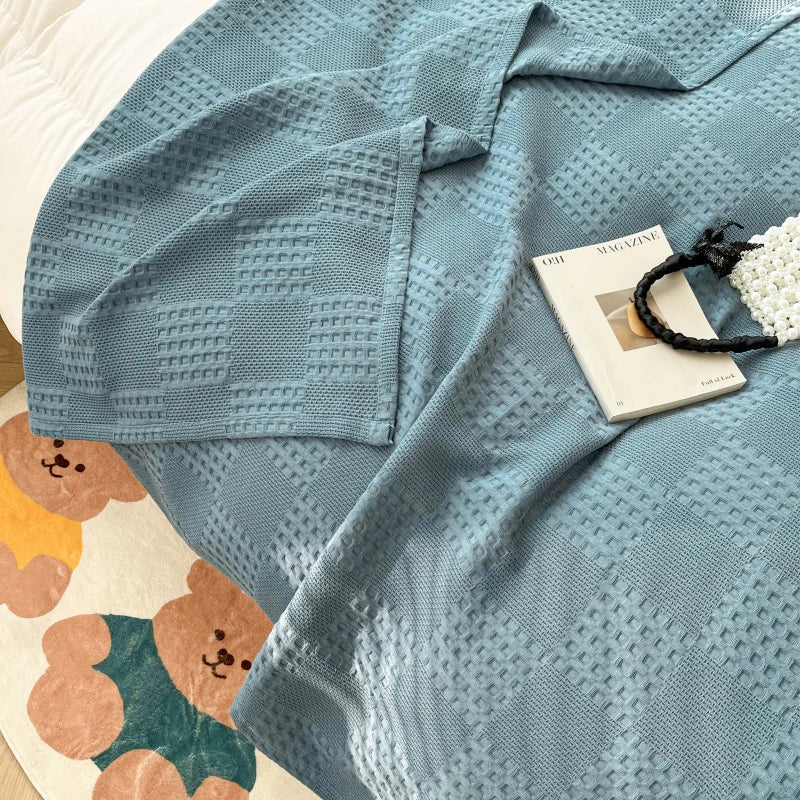 Pure Cotton Waffle Weave Blanket