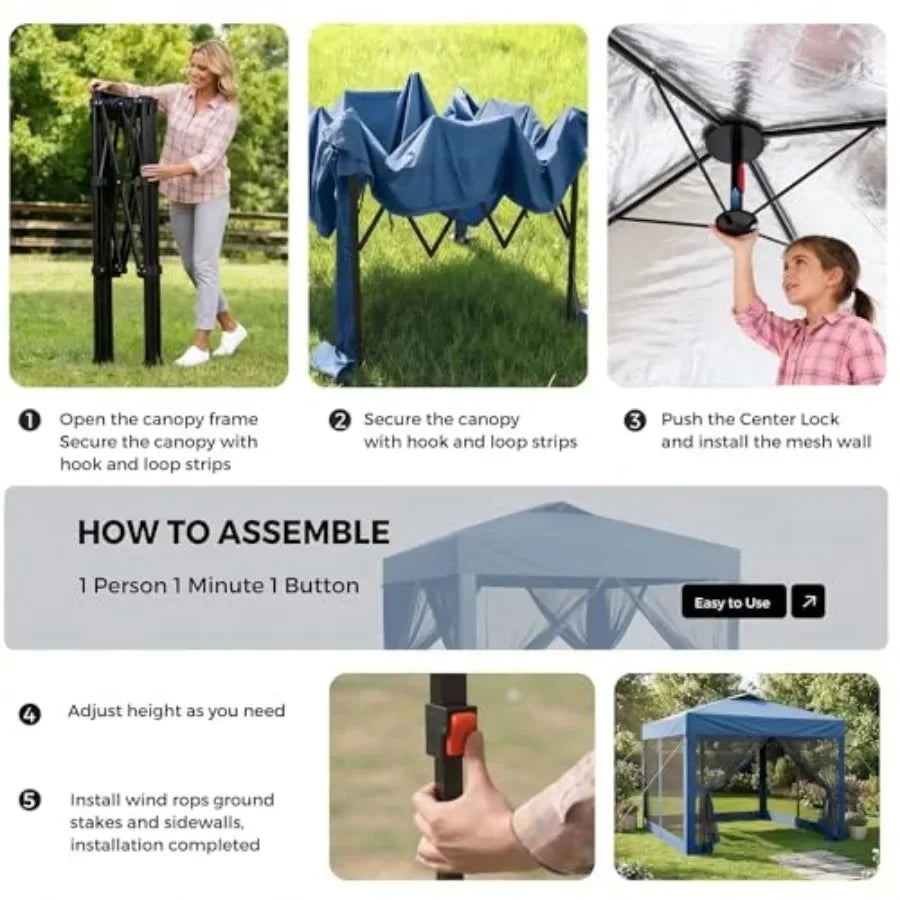 10×10 Pop-Up Gazebo Tent with Mosquito Netting