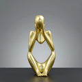 Golden Abstract Resin Desk Sculpture