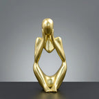 Golden Abstract Resin Desk Sculpture