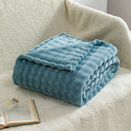 Sage Green Bubble Fleece Blanket
