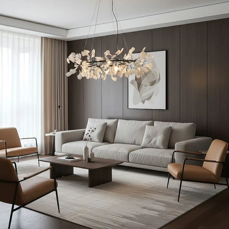 Ceramic Gingko Leaf Chandelier
