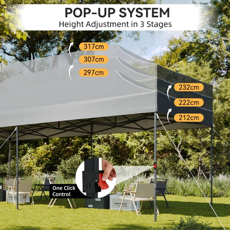 Aoxun 10×20 ft Heavy-Duty Pop-Up Canopy Tent