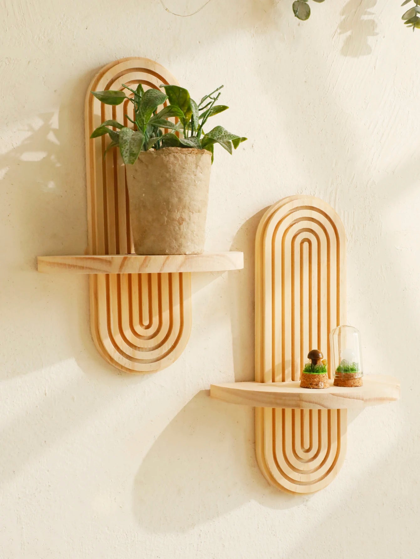 Boho Geometric Wooden Shelf