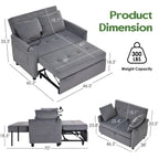 46.5" Convertible Sleeper Loveseat