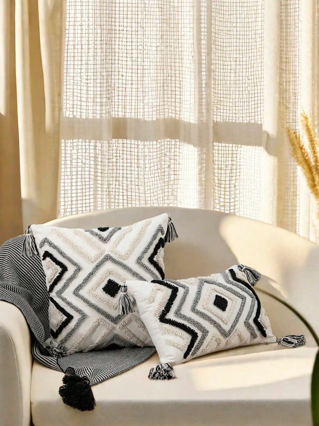 Geometric Bohemian Throw Pillow Cover