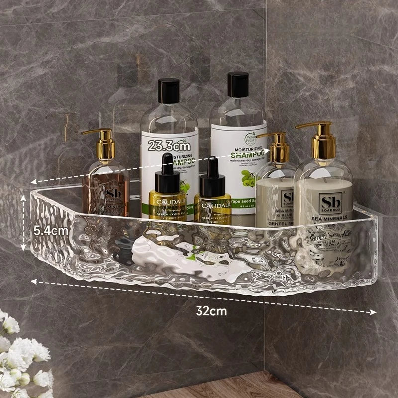 Clear Bathroom Corner Shelf Organizer