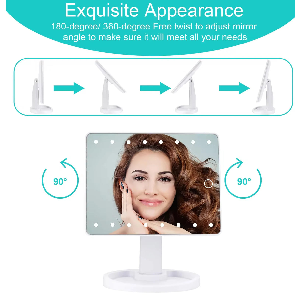 LED Touch-Control Vanity Makeup Mirror