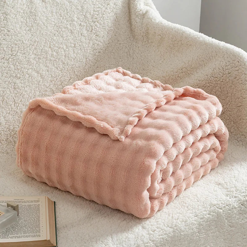 Sage Green Bubble Fleece Blanket