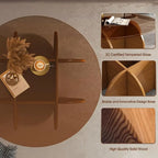 Glass Top Wooden Coffee Table