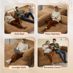 Brown Corduroy Convertible Sleeper Sofa