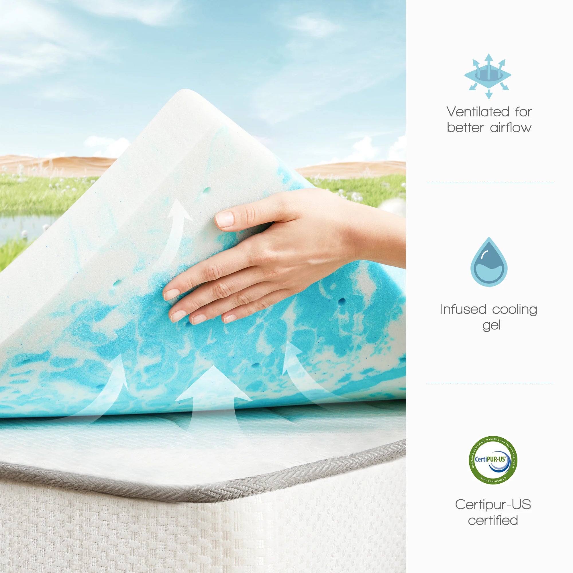 Gel Cooling Memory Foam Topper