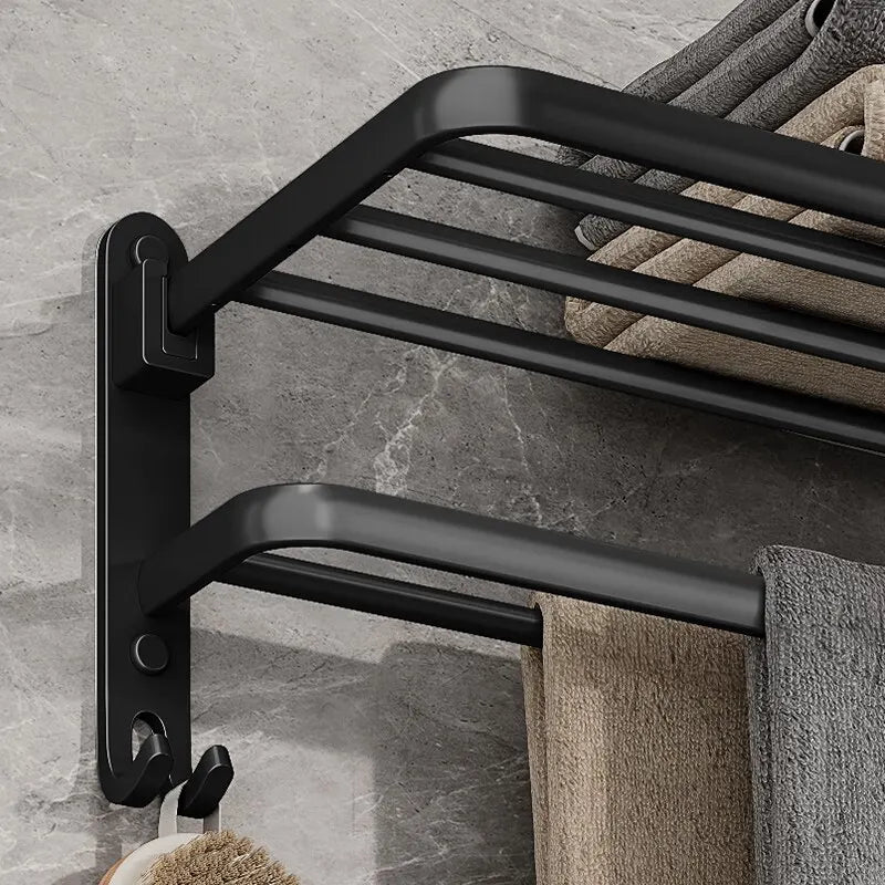 Matte Black Aluminum Towel Rack