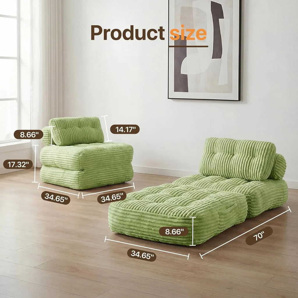 Green Foldable Sofa Bed Chair