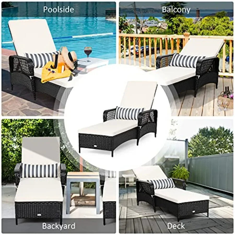 Weather-Resistant Rattan Chaise Lounge