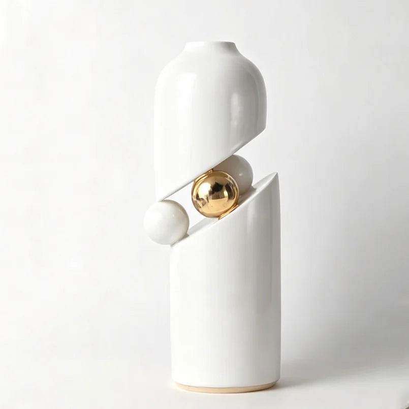 Luxury Electroplated Gold Ceramic Vase