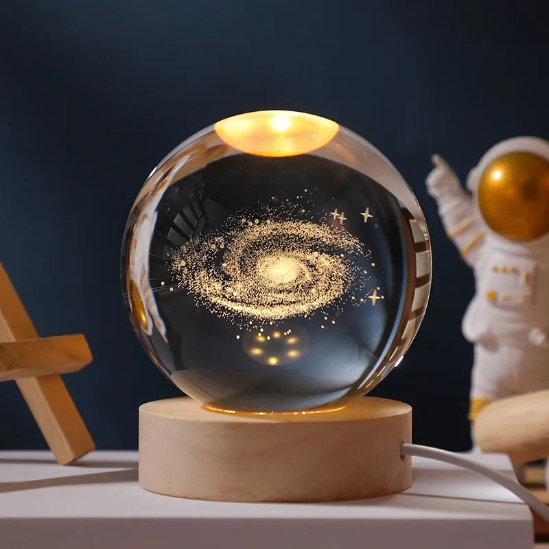 3D Galaxy Crystal Ball Lamp