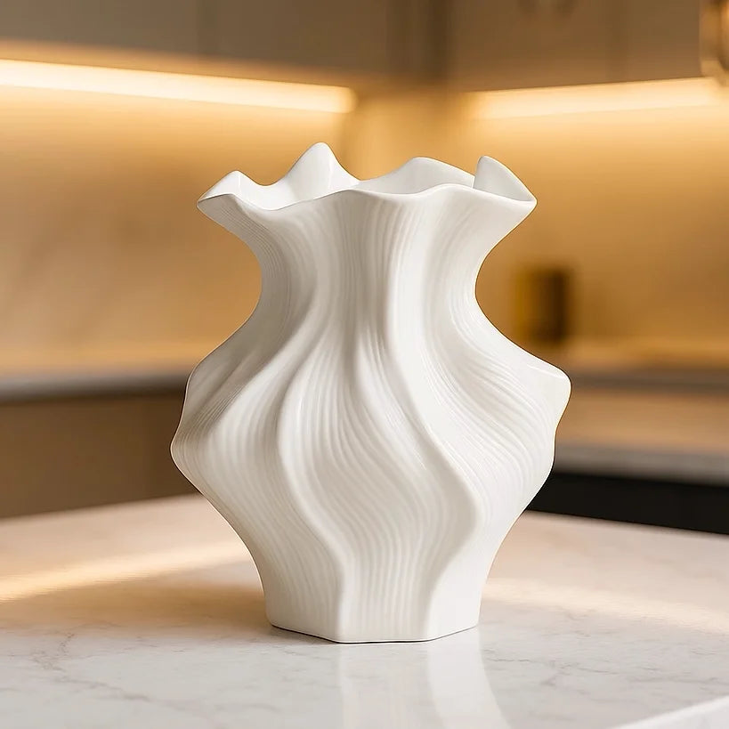 Nordic Wave Ceramic Vase