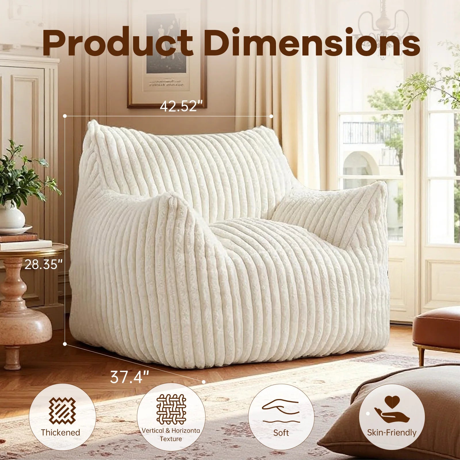 Fuzzy Giant Bean Bag Chair