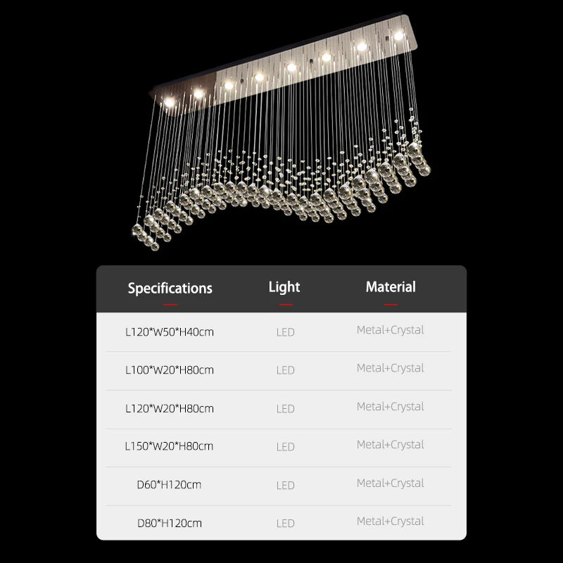 Modern Crystal Chandelier Pendant Lamp