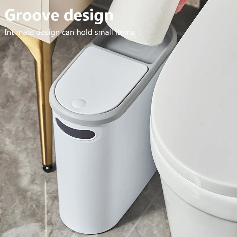 Large Press-Top Trash Can