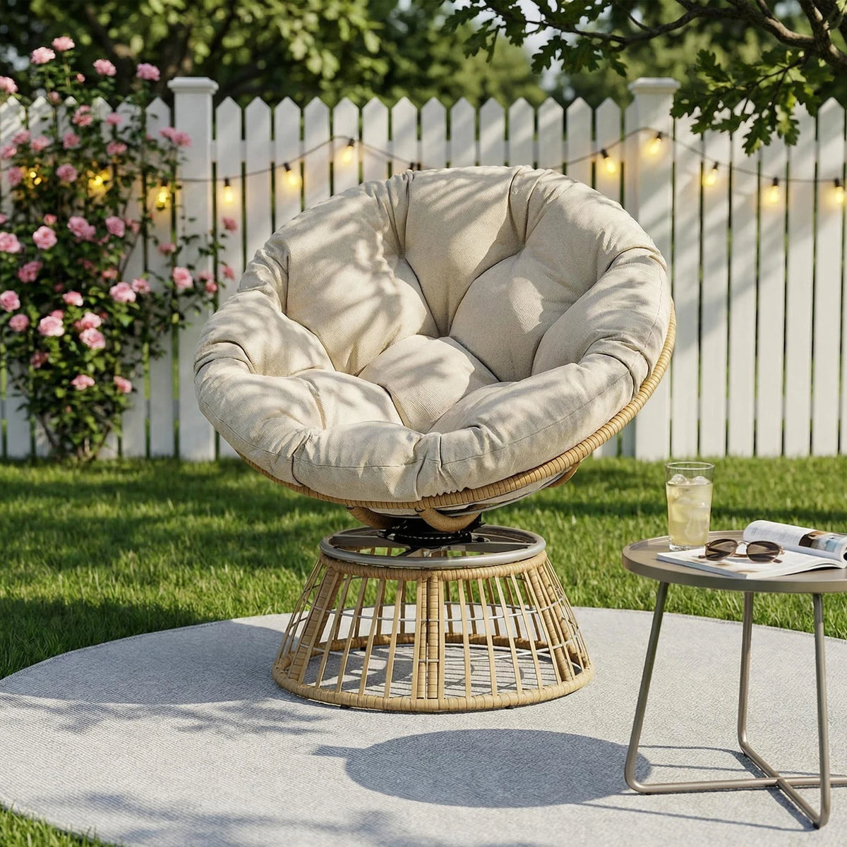Swivel Papasan Lounge Chair