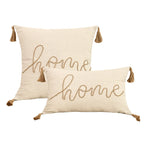 Boho Leaves Embroidered Pillowcase Cover