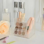 Clear Acrylic Three-Compartment Pen Holder