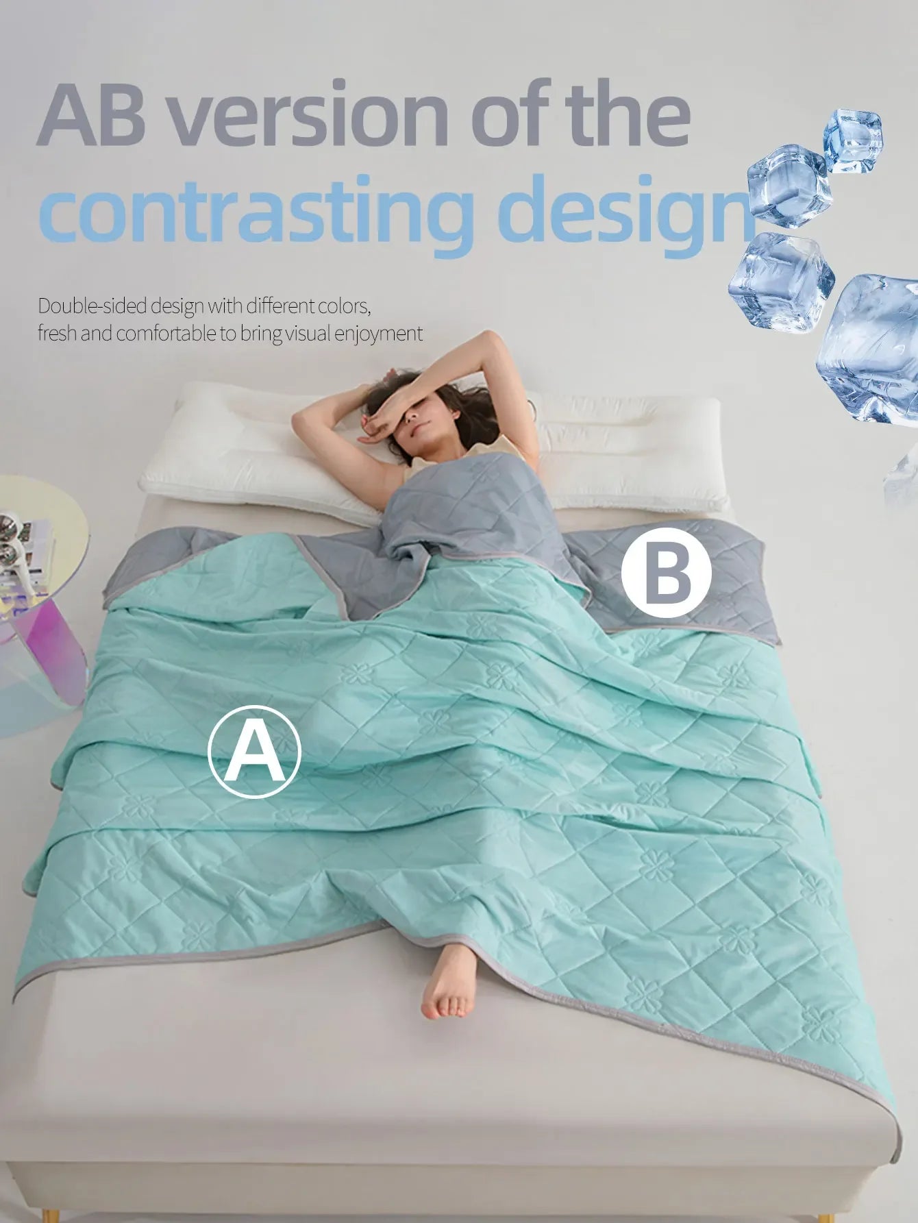 Minimalist Quilted Cooling Floral Blanket