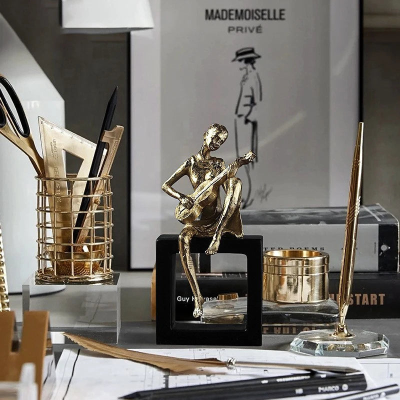 Golden Musician Band Resin Figurines