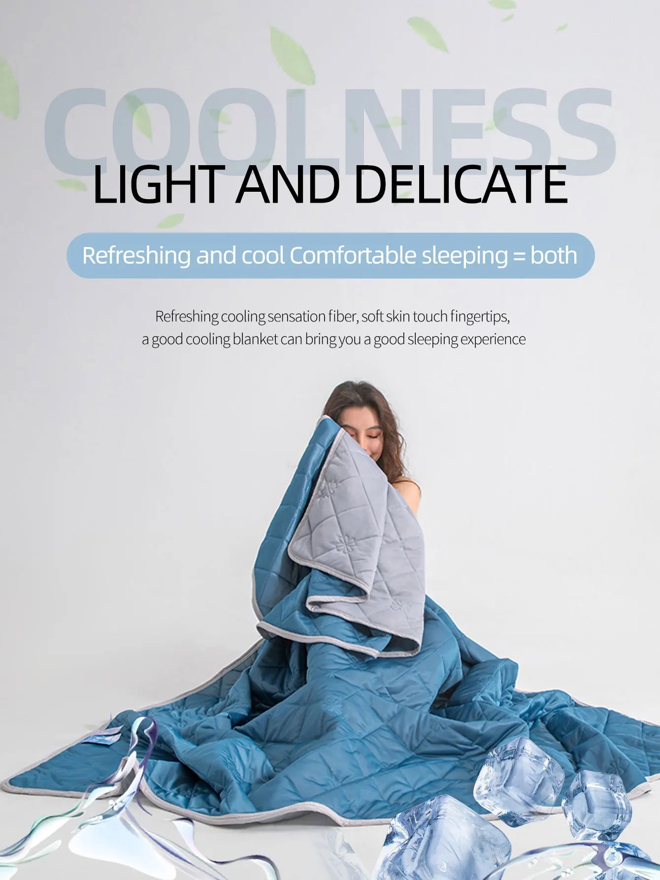 Minimalist Quilted Cooling Floral Blanket