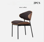Genuine Leather Walnut Dining Chair