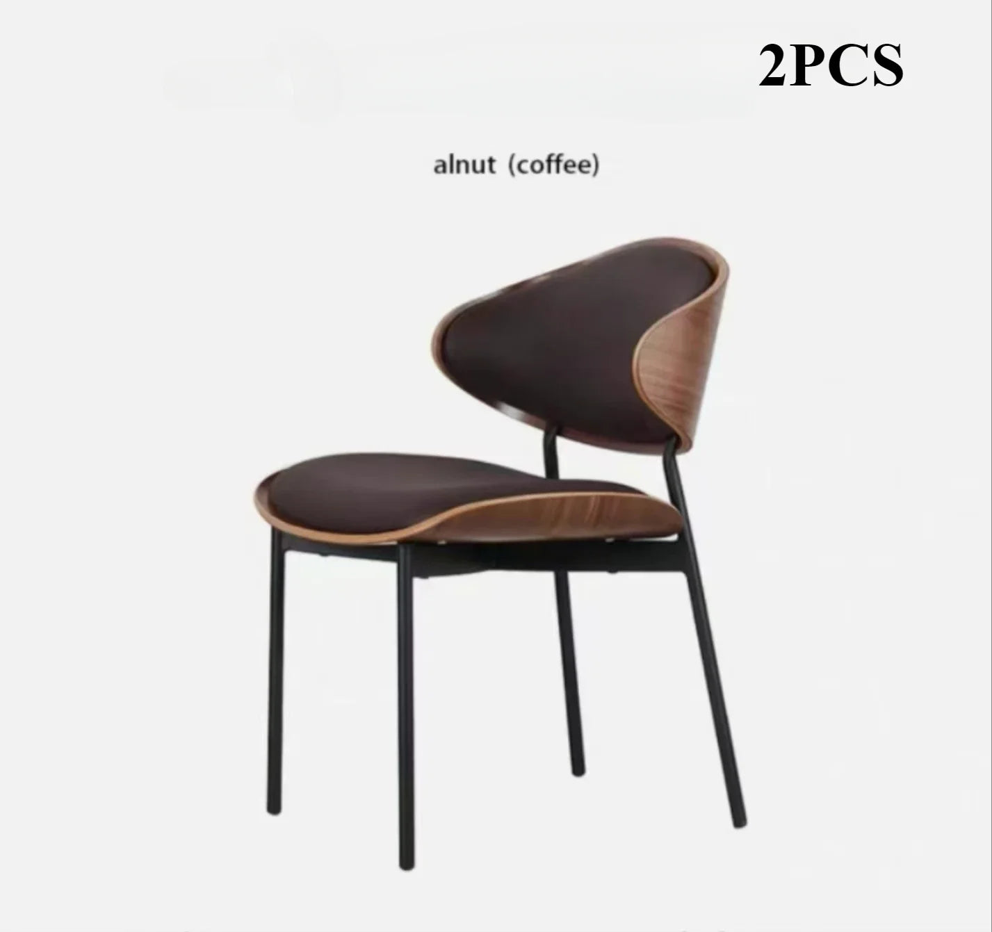 Genuine Leather Walnut Dining Chair