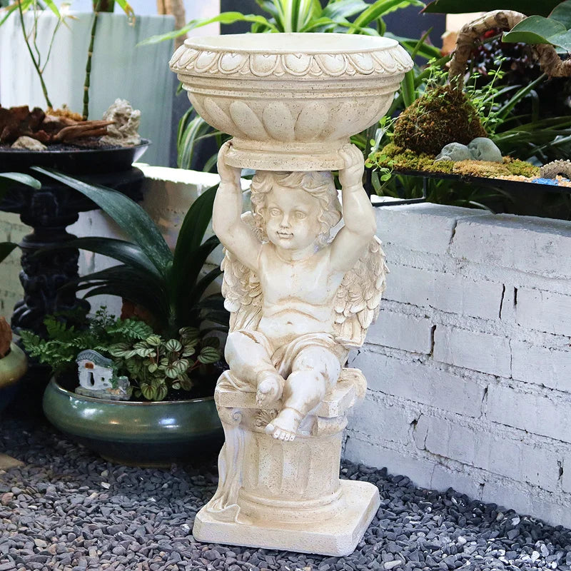 Vintage Angel Garden Flower Pot