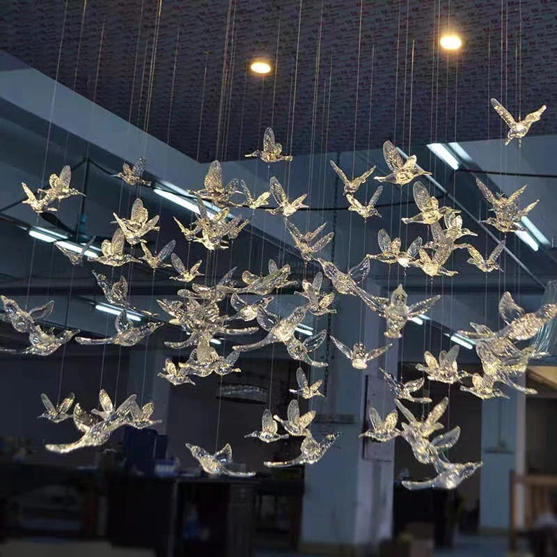 LED Bird Pendant Chandelier