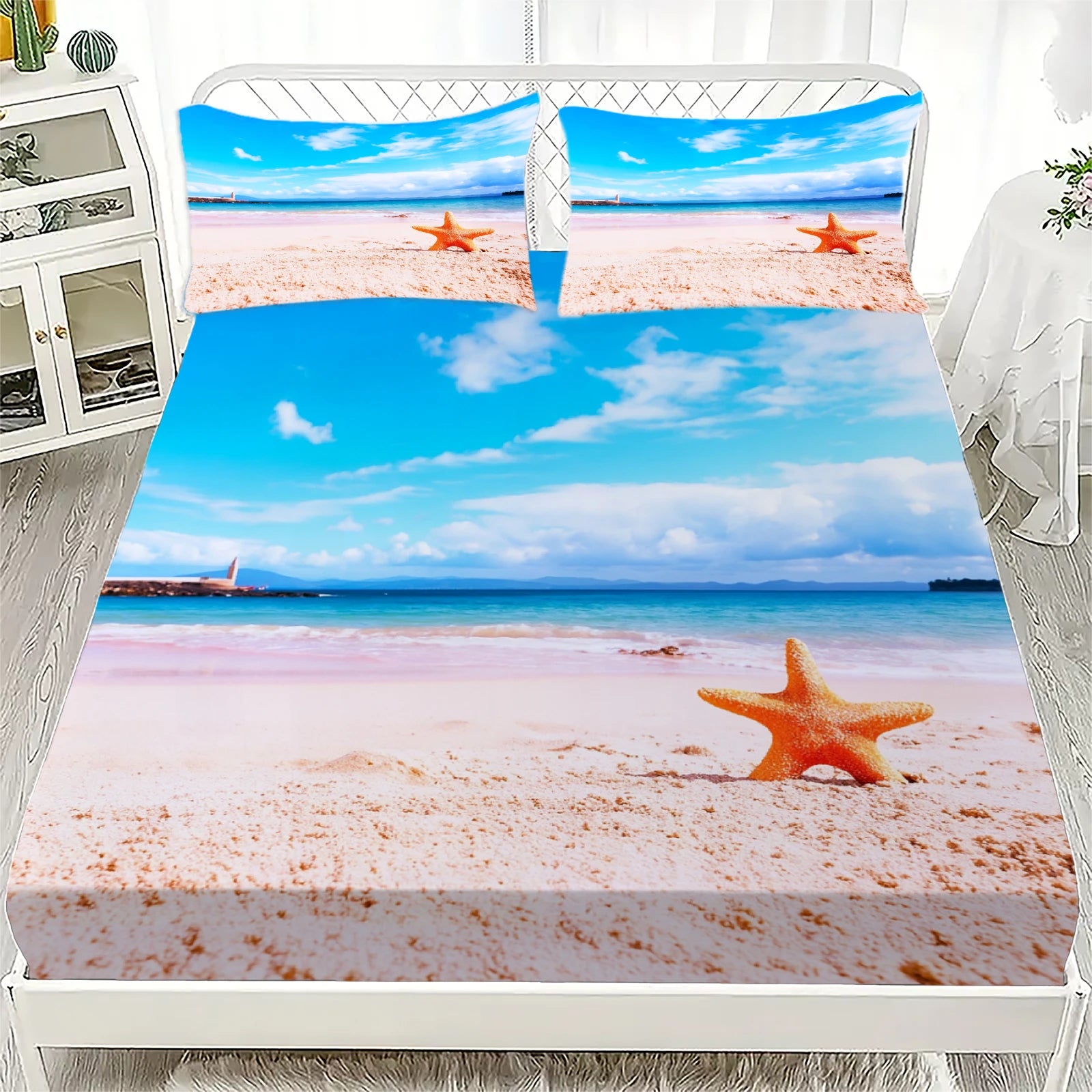 Ocean Waves Fitted Sheet Set