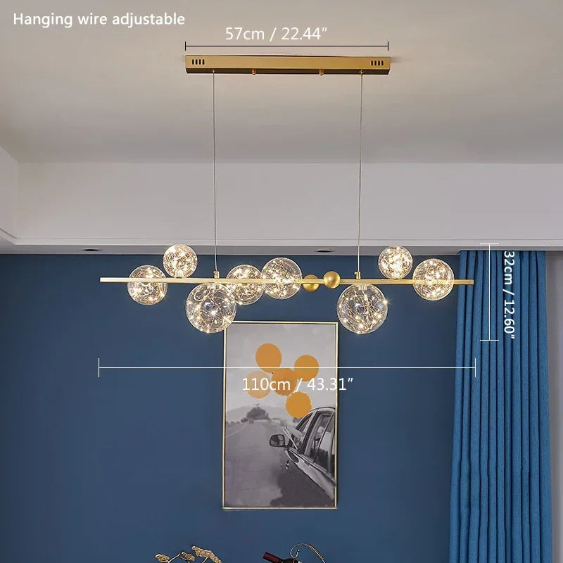 Romantic Starry Glass Pendant Chandelier