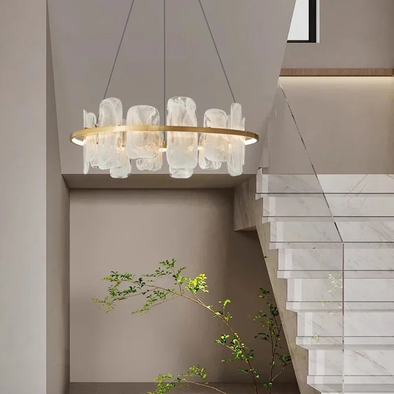 Nordic Glass Iron Pendant Chandelier
