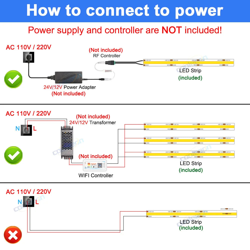 Flexible COB LED Strip Light Bar