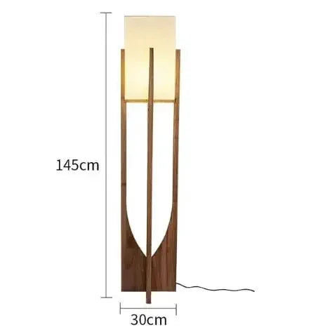 Japanese Vintage Wood Floor Lamp
