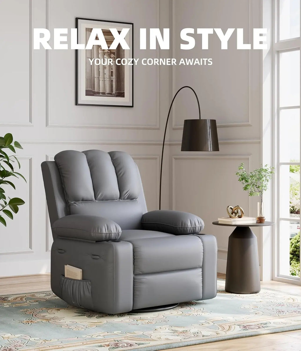 Heated Massage Swivel Recliner