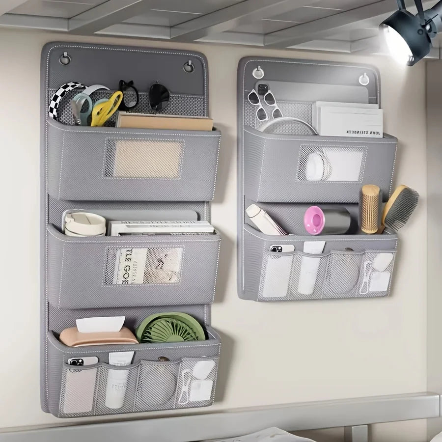 Gray Multi-Compartment Wall Organizer