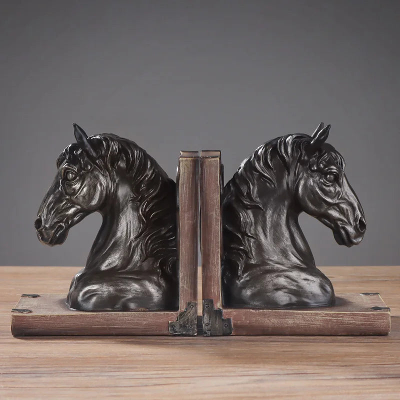 Retro Horse Head Bookend Decor