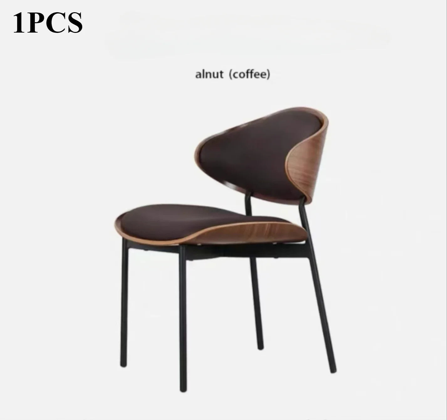 Genuine Leather Walnut Dining Chair