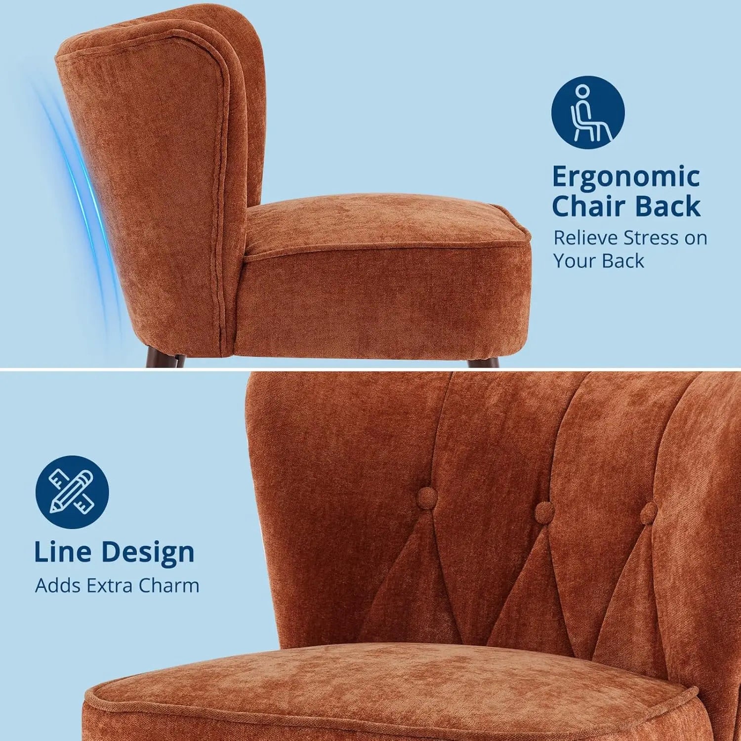 Modern Upholstered Wood Leg Armchair