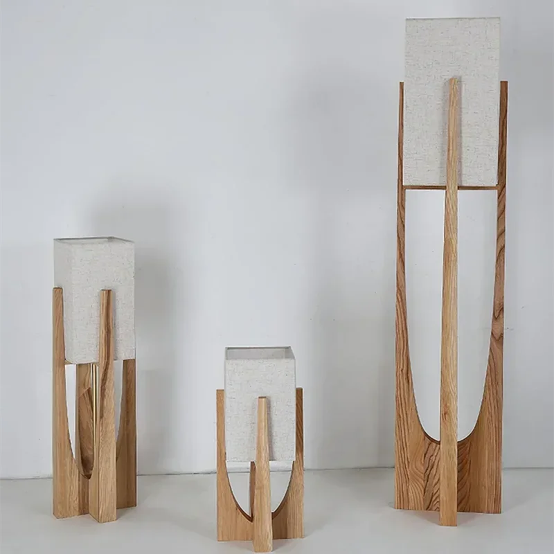 Japanese Vintage Wood Floor Lamp