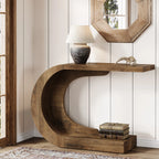 Mid-Century C-Shaped Console Table