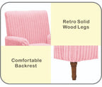 Pink Corduroy Modern Accent Chair